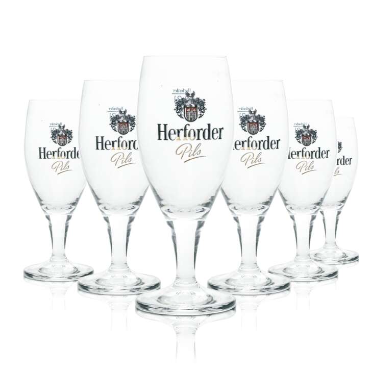 6x Herforder Pils Bier Glas 0,2l Tulpe Jupiter Rastal Pokal Gläser Brauerei Beer