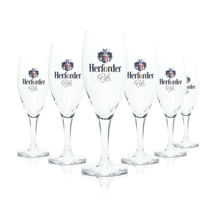 6x Herforder Pils Bier Glas 0,2l Pokal Imperial Sahm Tulpe Gläser Brauerei Beer