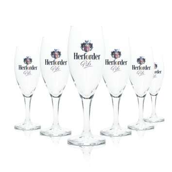 6x Herforder Pils Bier Glas 0,2l Pokal Imperial Sahm...