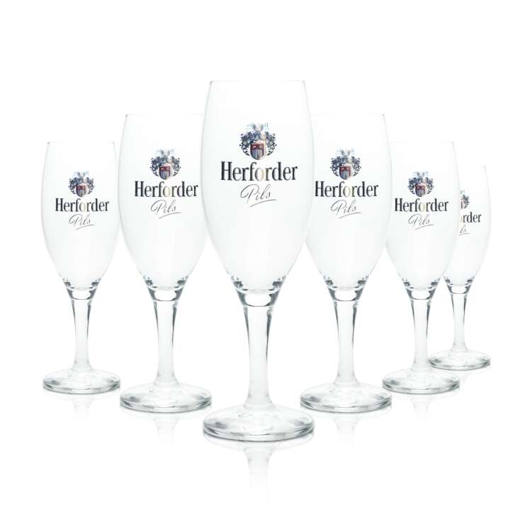 6x Herforder Pils Bier Glas 0,25l Pokal Pegasus Rastal Tulpe Gläser Brauerei Bar