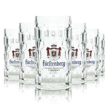 6x Fürstenberg Bier Glas 0,5l Krug Kronen Seidel...