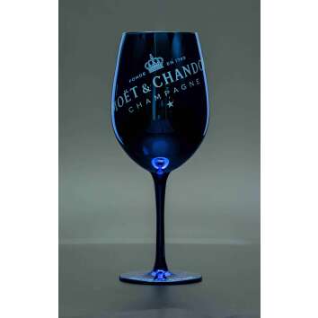 1x Moet Chandon Champagner Glas Echtglas blau