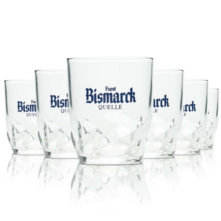 6x Bismarck Quelle Wasser Glas 0,1l Becher Relief Kristall Gläser Gastro Tumbler