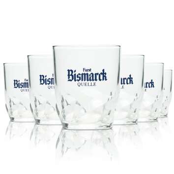 6x Bismarck Quelle Wasser Glas 0,1l Becher Relief...