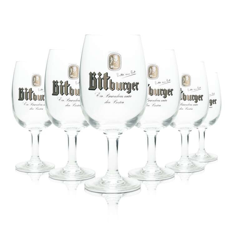 6x Bitburger Bier Glas 0,4l Gaston Pokal Sahm Tulpe Gläser Pils Export Brauerei