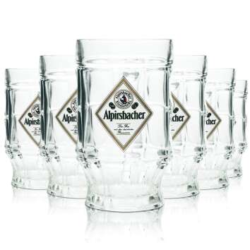 6x Alpirsbacher Bier Glas 0,5l Krug Klosterbr&auml;u Sahm...