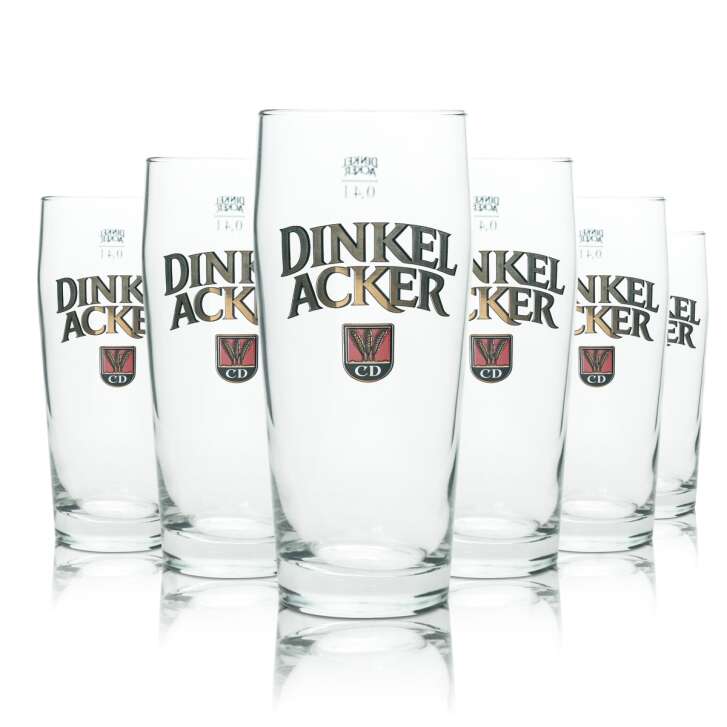 12x Dinkel Acker Bier Glas 0,4l Becher Sahm Willi Pils Gläser Export Stuttgart