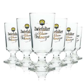 6x Zwiefalter Bier Glas 0,2l Pokal Kloster Schwarzes Rastal Tulpe Pils Gläser