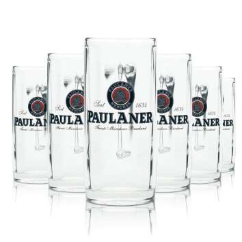 6x Paulaner Bier Glas 0,2l Krug Moldau Sahm Seidel Henkel...