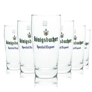 6x K&ouml;nigsbacher Bier Glas 0,3l Willi Becher Spezial...