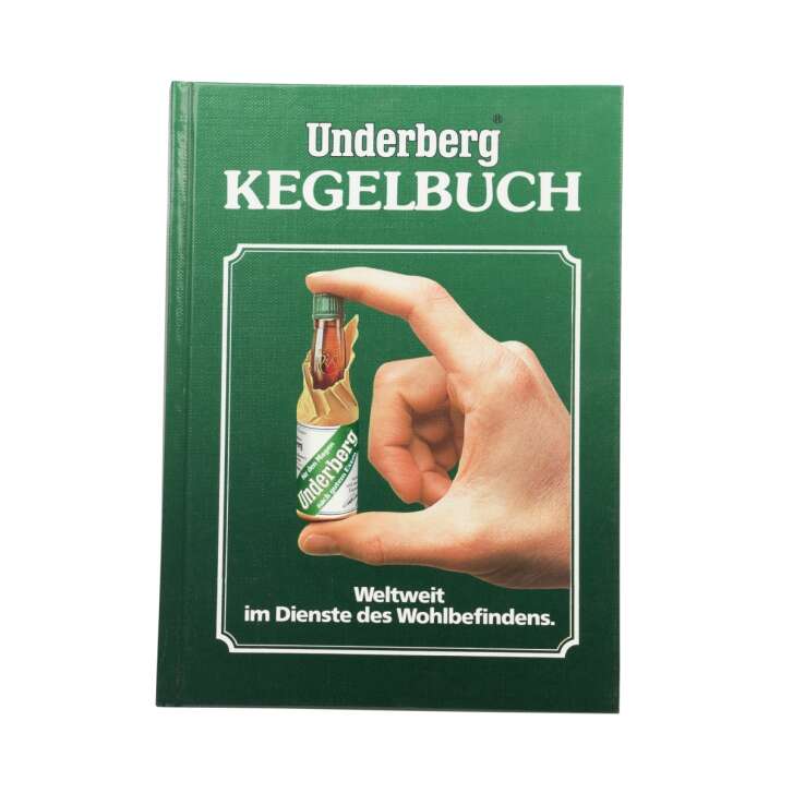 Underberg Kegelbuch grün Original Kräuterlikör Retro Fans Sammler Edition Glas