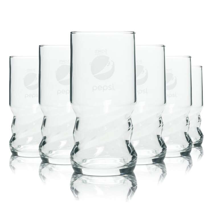 6x Pepsi Cola Glas 0,2l Becher AXL Sahm Schwingform Gläser Coke Kola geeicht