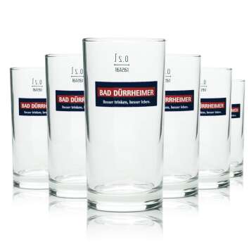 6x Bad Dürrheimer Wasser Glas 0,2l Becher Rastal Trink Gläser Gastro Hotel Saft