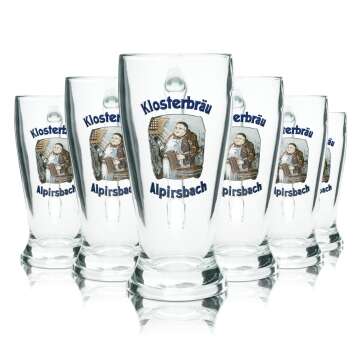 6x Alpirsbacher Bier Glas 0,5l Wei&szlig;bier Krug...