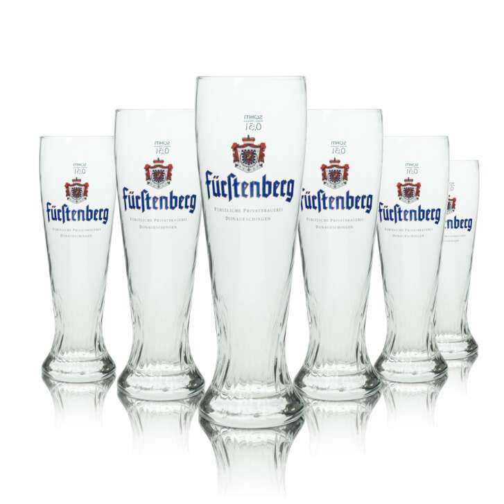 6x Fürstenberg Bier Glas 0,5l Weißbier Gläser Relief Weissensee Sahm Hefe Kontur
