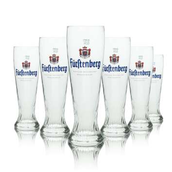 6x Fürstenberg Bier Glas 0,5l Weißbier Gläser Relief Weissensee Sahm Hefe Kontur
