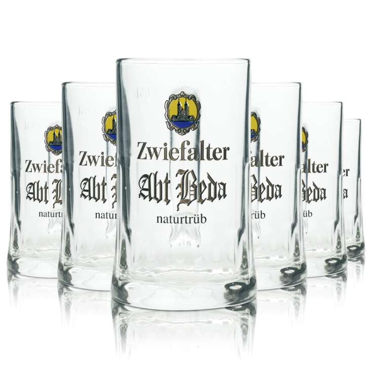 6x Zwiefalter Bier Glas 0,5l Krug Abt Beda naturtrüb Salzburg Sahm Seidel Gläser