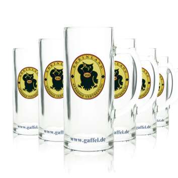 6x Gaffel Bier Glas 0,5l Krug Rheinland st&auml;ndige...