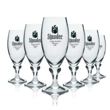 6x Stauder Bier Glas 0,25l Pokal Perla Premium Pils Tulpe Brauerei Gläser Beer