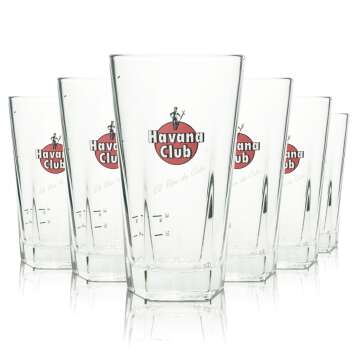 6x Havana Club Rum Glas 0,34l Cocktailglas Polygoner Boden Longdrink Gläser