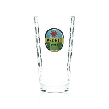 Vedett Bier Glas 0,33l Becher "Extra" Relief Gläser Beer Belgium Craft Pils 33cl