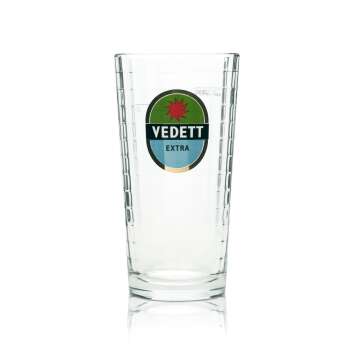 Vedett Bier Glas 0,25l Becher "Extra" grün Relief Gläser Beer Belgium HALF PINT