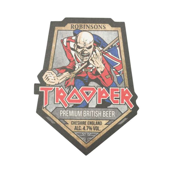 125x Robinsons Bier Bierdeckel Iron Maiden Edition Trooper Glas Untersetzer Bar