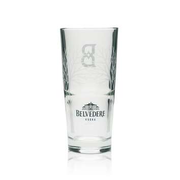 6x Belvedere Vodka Glas Longdrink mit &quot;B&quot; 