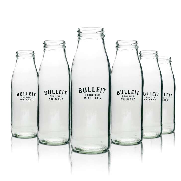 6x Bulleit Frontier Whiskey Glas Longdrink Milchglas