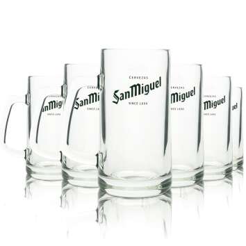 6x San Miguel Bier Glas 0,5l Krug Seidel Pint Krüge...