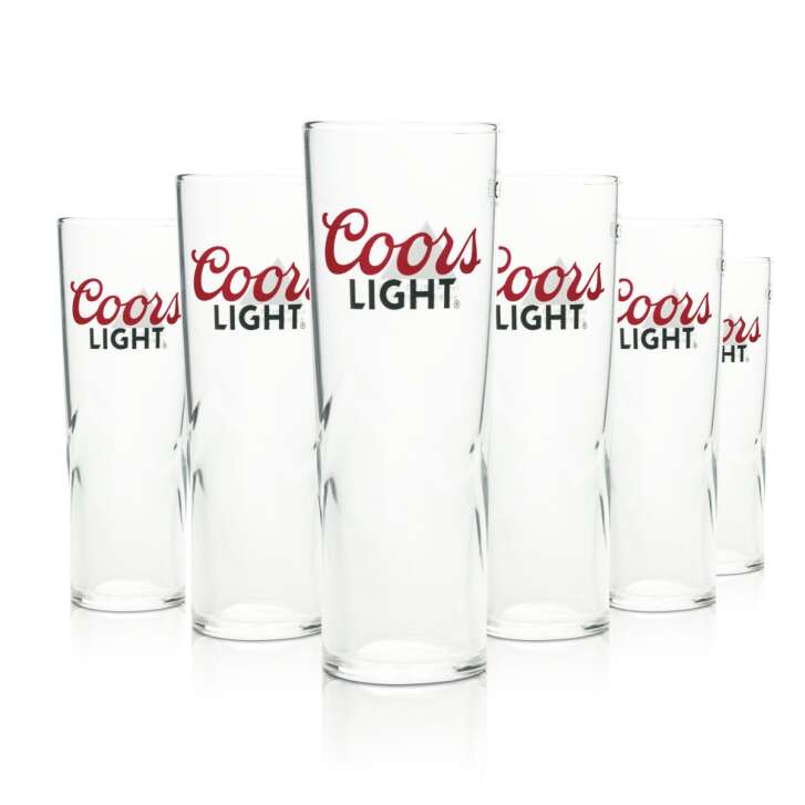6x Coors Light Bier Glas 0,3l 1/2 Pint Becher Beer Gläser Tumbler UK England Rar