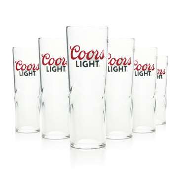 6x Coors Light Bier Glas 0,3l 1/2 Pint Becher Beer Gläser Tumbler UK England Rar