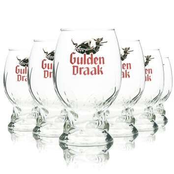 6x Gulden Draak Bier Glas 0,5l Pokal Gl&auml;ser Belgium...