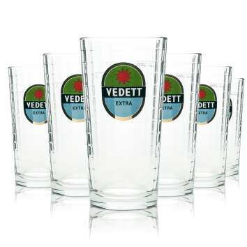 6x Vedett Bier Glas 0,25l Becher "Extra"...
