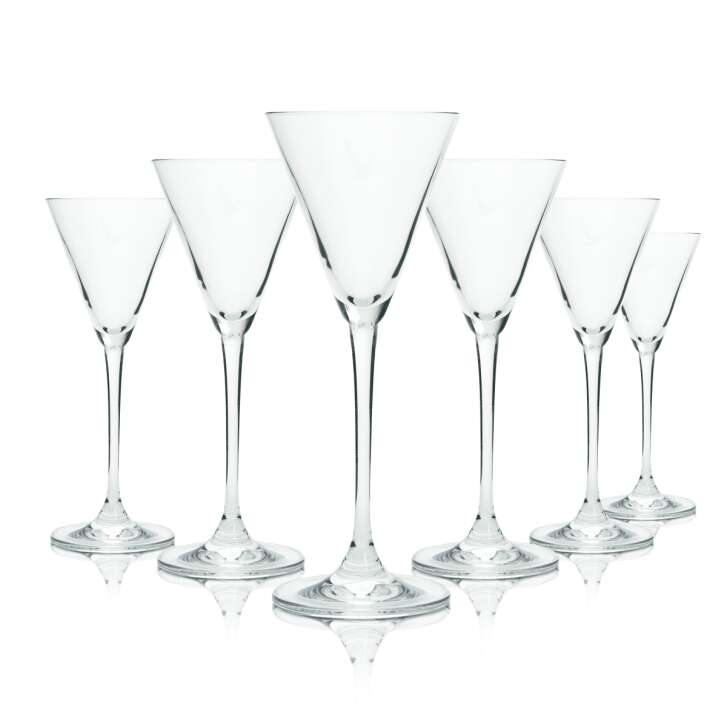 6x Grey Goose Glas 0,1l Stiel Kelch Martini Schale Gläser Grand Fizz Martini