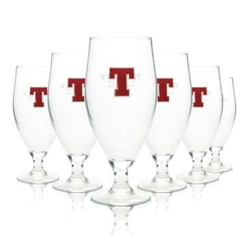 6x Tennents Bier Glas 0,5l Pokal Authentic Export Glasgow...