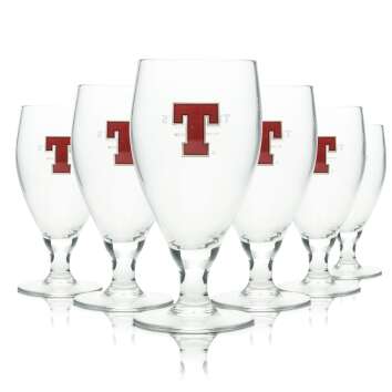 6x Tennents Bier Glas 0,25l Pokal Authentic Export...