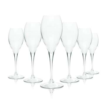 6x Pommery Champagner Glas 0,1l Flöte Sekt Gläser Prosecco Flute Stielglas Bar