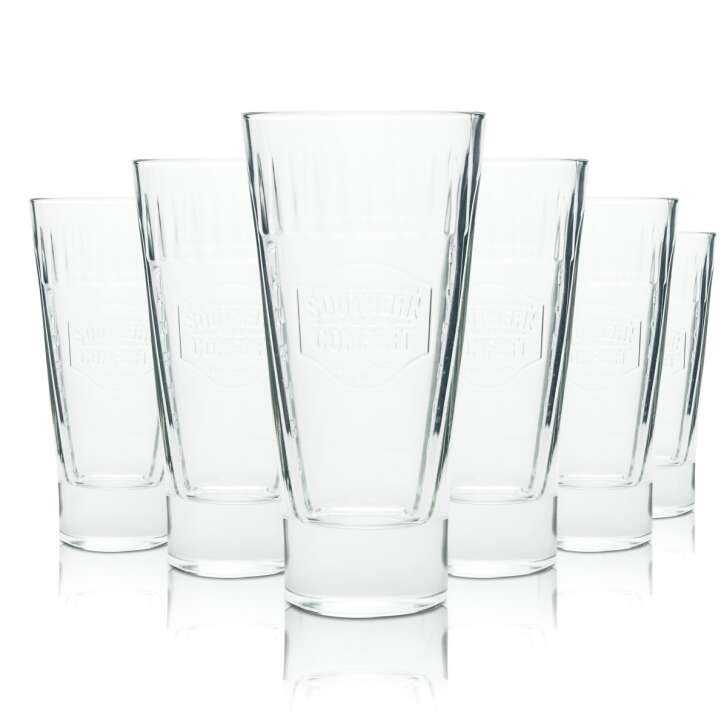 6x Southern Comfort Whiskey Glas 0,3l Longdrink Relief Cocktail Gläser Kontur
