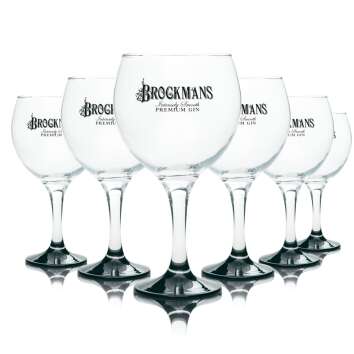 6x Brockmans Gin Glas 60cl Ballonglas Schwarz Gl&auml;ser...