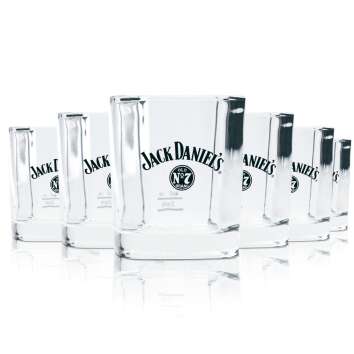 6x Jack Daniels Glas 0,2l Eckige Whiskey Tumbler...