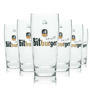 6x Bitburger Bier Glas 0,3l Willi Becher Sahm Pils...