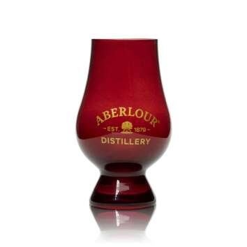 Aberlour Distillery Whisky Glas Glencairn 0,15l Tasting Nosing Gläser rot gold