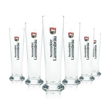 6x Neumarkter Lammsbräu Bier Glas 0,5l Stange...