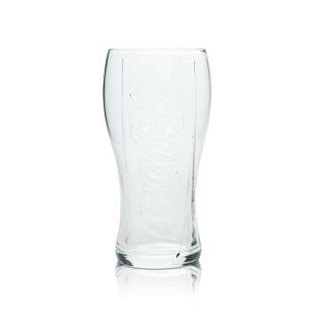 Coca Cola Glas 0,3l Kontur Curve Becher Logo vertikal Relief Druck Gläser Drinks