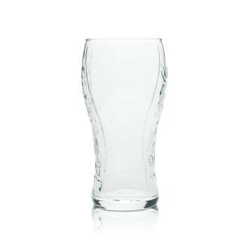 Coca Cola Glas 0,3l Kontur Curve Becher Logo vertikal Relief Druck Gläser Drinks