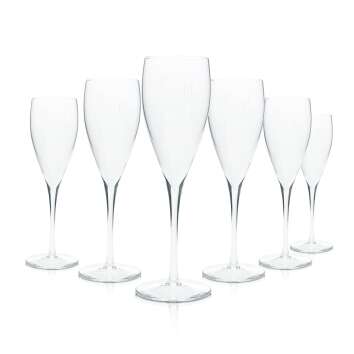 6x Louis Roederer Champagner Glas Fl&ouml;te klein d&uuml;nn Kristallglas