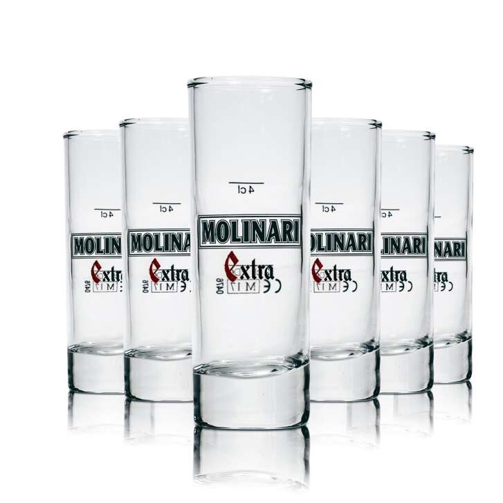 6x Molinari Extra Sambuca Glas Shotglas 4cl