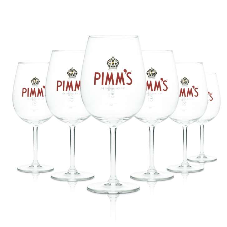 6x Pimms Glas 0,4l Wein Likör Longdrink Cocktail Aperitif Gläser Gastro Stiel