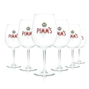 6x Pimms Likör Glas Weinglas "Pimms" 